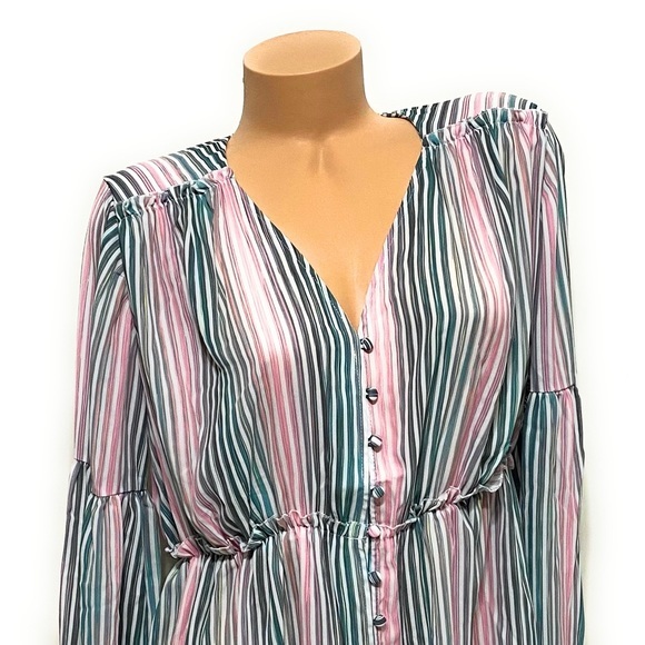 Catherine Malandrino Florrie Striped Blouse Medium - Picture 11 of 11